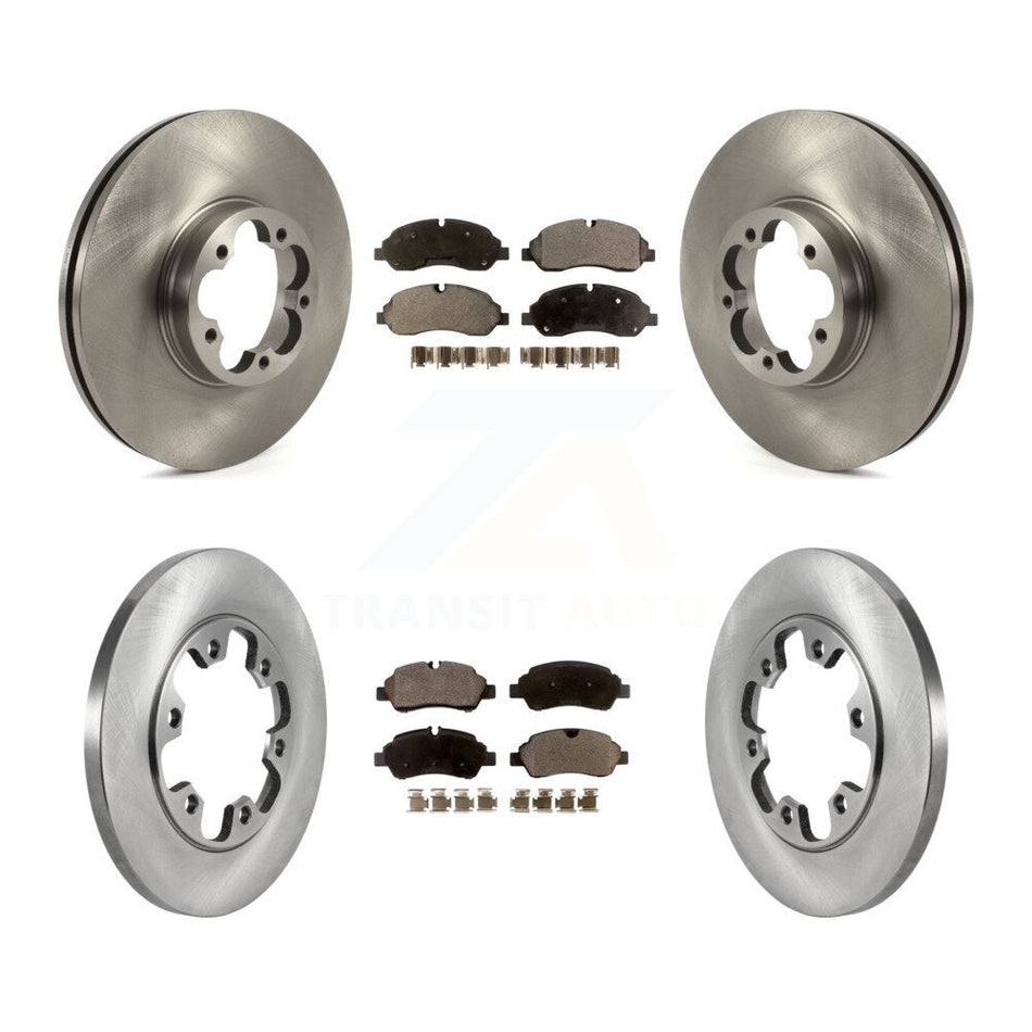 Front Rear Disc Brake Rotors And Semi-Metallic Pads Kit For 2015-2019 Ford Transit-350 HD With 6 Lug Wheels K8F-103497