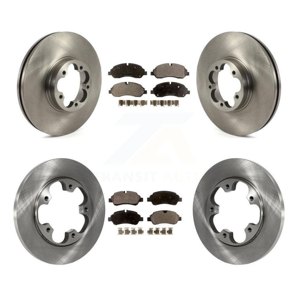 Front Rear Disc Brake Rotors And Semi-Metallic Pads Kit For 2016 Ford Transit-350 HD With 5 Lug Wheels K8F-103498