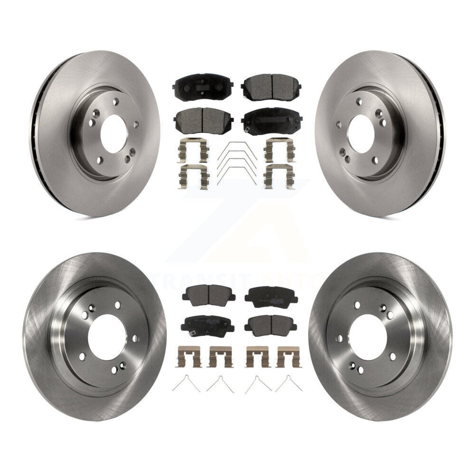 Front Rear Disc Brake Rotors And Semi-Metallic Pads Kit For 2017-2018 Kia Soul EV K8F-103504