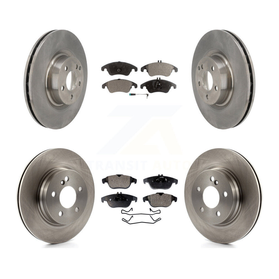 Front Rear Disc Brake Rotors And Semi-Metallic Pads Kit For 2010-2011 Mercedes-Benz E550 Coupe With 300mm Diameter Rotor K8F-103510