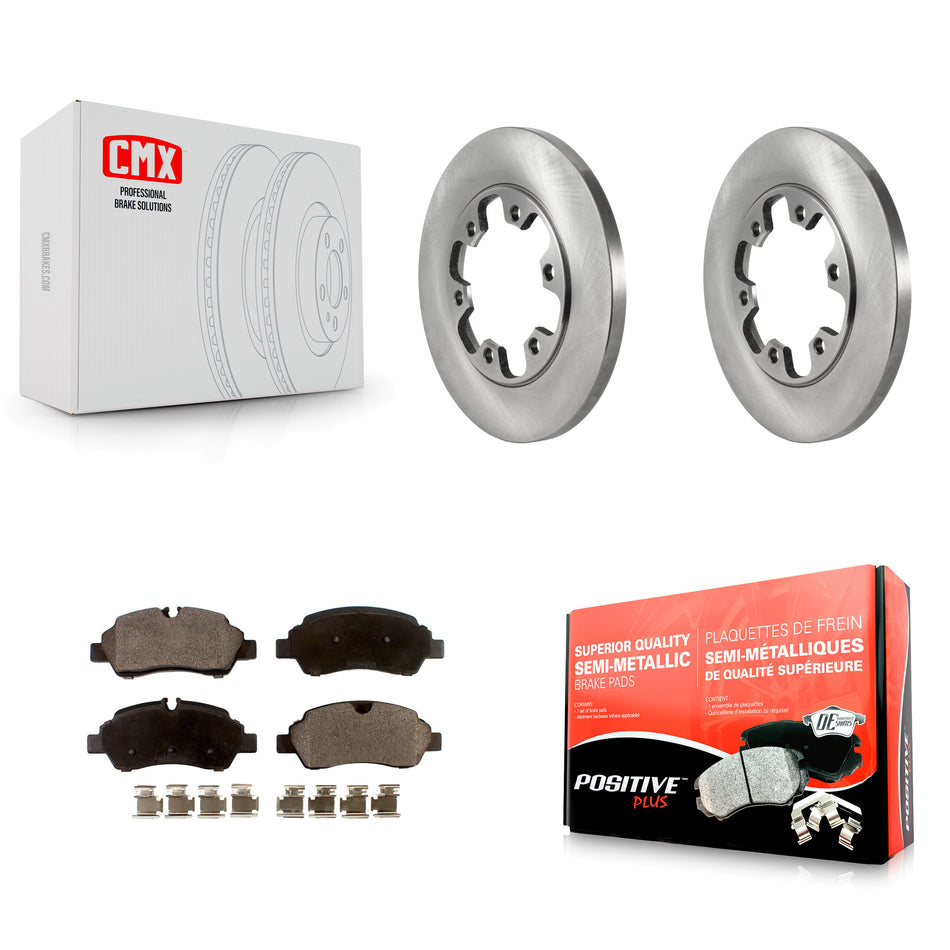 Rear Disc Brake Rotors And Semi-Metallic Pads Kit For 2015-2019 Ford Transit-350 HD With 6 Lug Wheels K8F-103523
