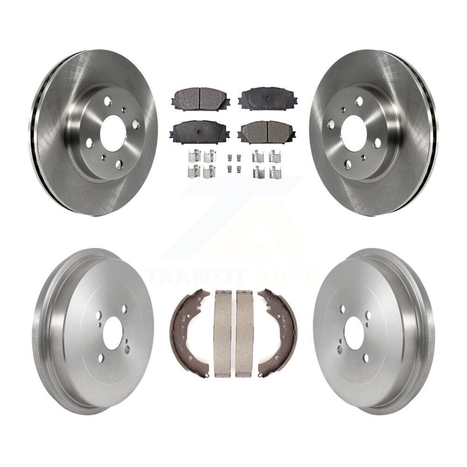 Front Rear Disc Brake Rotors Semi-Metallic Pads And Drum Kit For Toyota Prius C Scion iQ K8F-103550