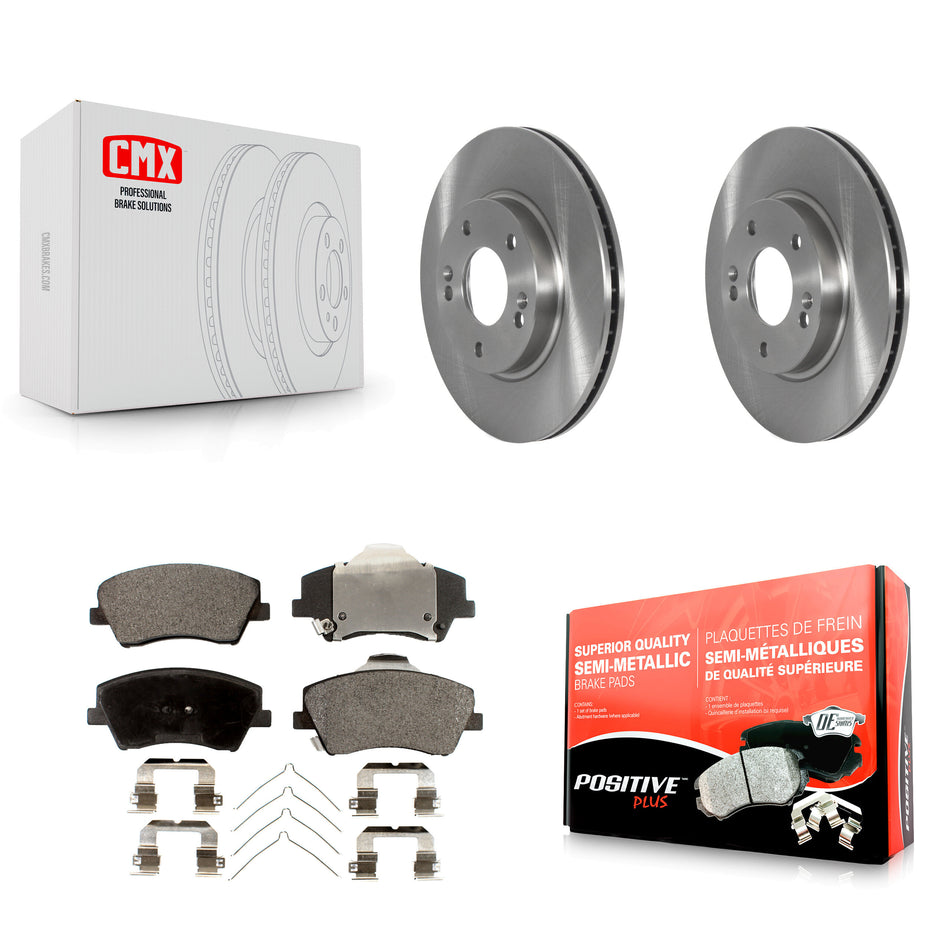 Front Disc Brake Rotors And Semi-Metallic Pads Kit For Kia Niro Hyundai Ioniq K8F-103560