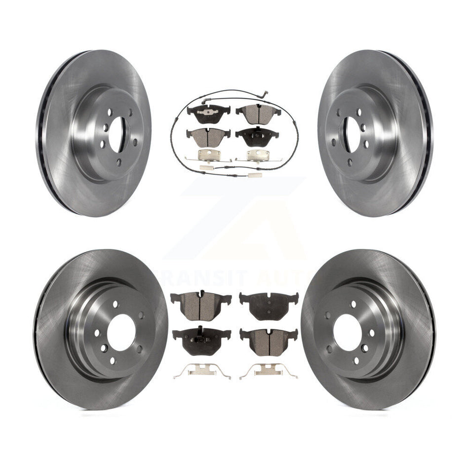 Front Rear Disc Brake Rotors And Semi-Metallic Pads Kit For 2012 BMW 335i Convertible Coupe With Blue Painted Calipers K8F-103577