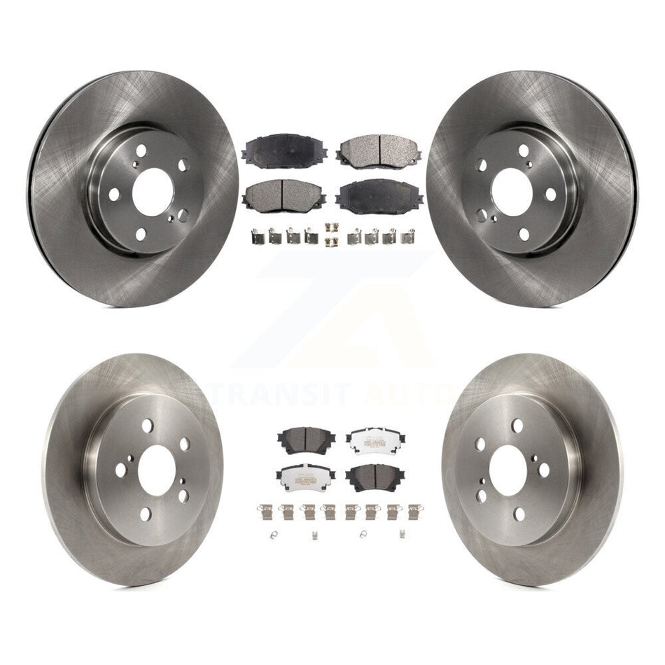Front Rear Disc Brake Rotors And Semi-Metallic Pads Kit For 2019 Toyota Corolla 1.8L With Electric Parking K8F-103608