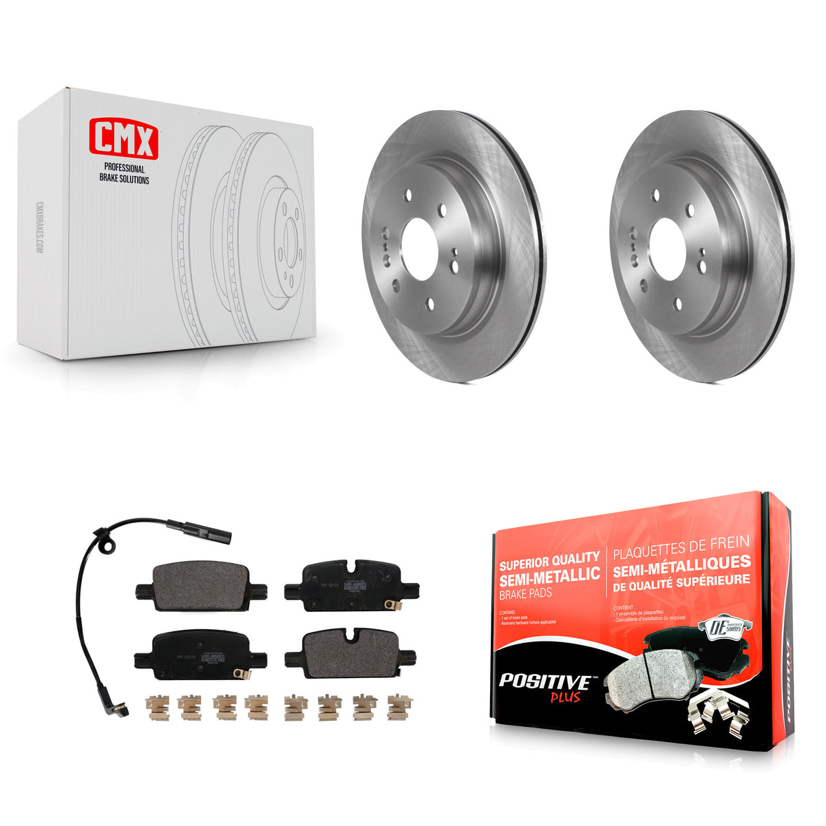 Rear Brake Rotor & Semi-Metallic Pad Kit For GMC Chevrolet Silverado 1500 Sierra Yukon XL K8F-103621