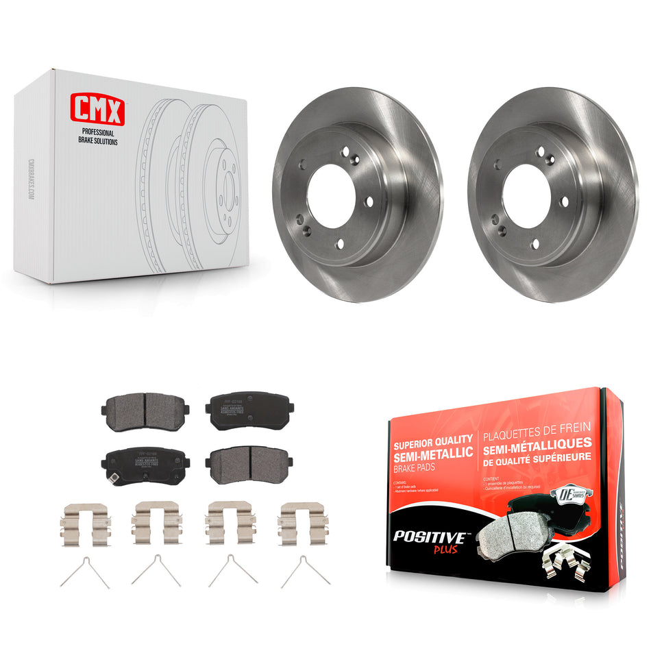 Rear Disc Brake Rotors And Semi-Metallic Pads Kit For Hyundai Kona Kia Seltos K8F-103630