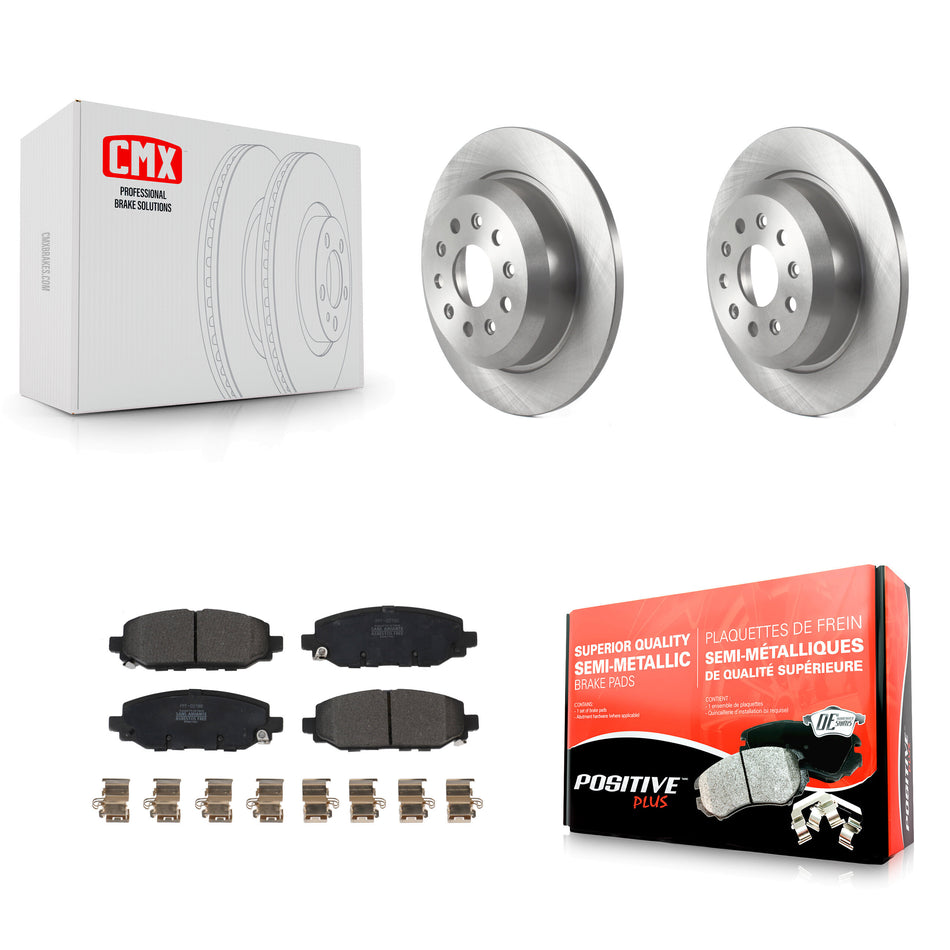 Rear Disc Brake Rotors And Semi-Metallic Pads Kit For 2018-2021 Jeep Wrangler Rubicon With Heavy Duty Brakes Code BR2 & BR6 K8F-103637