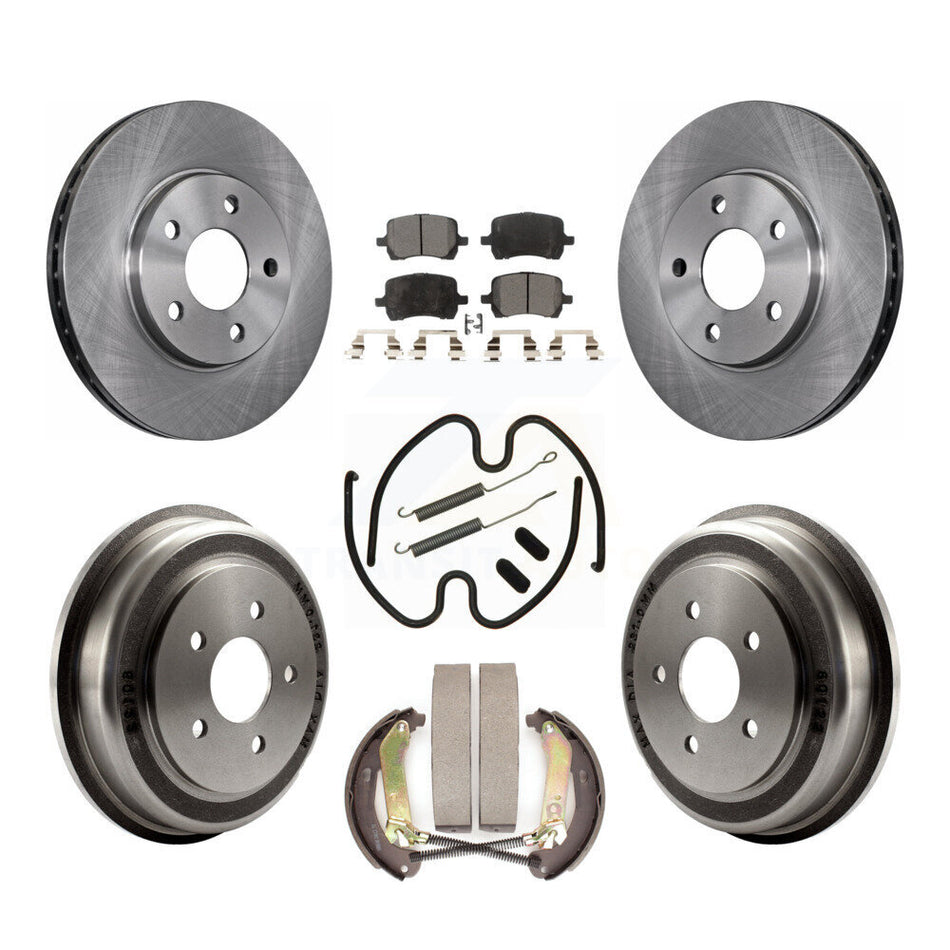 Front Rear Disc Brake Rotors Semi-Metallic Pads And Drum Kit (7Pc) For Chevrolet Malibu K8F-103639
