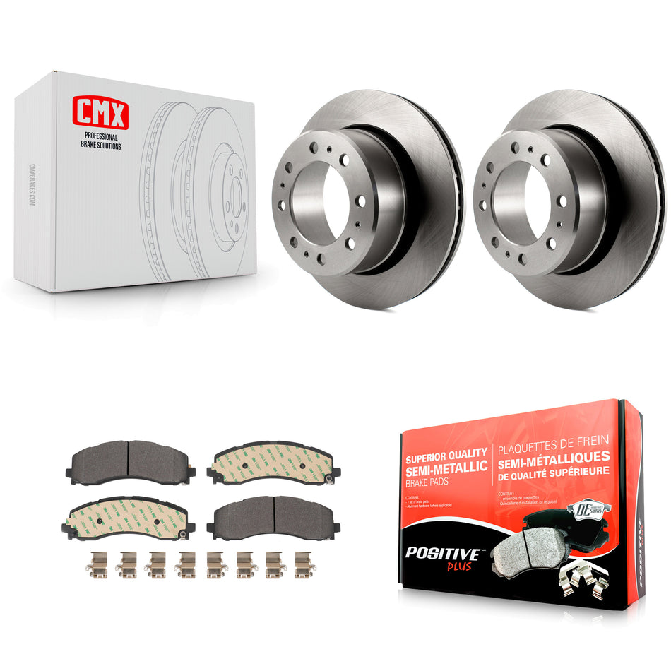 Rear Disc Brake Rotors And Semi-Metallic Pads Kit For Ram 2500 3500 K8F-103673