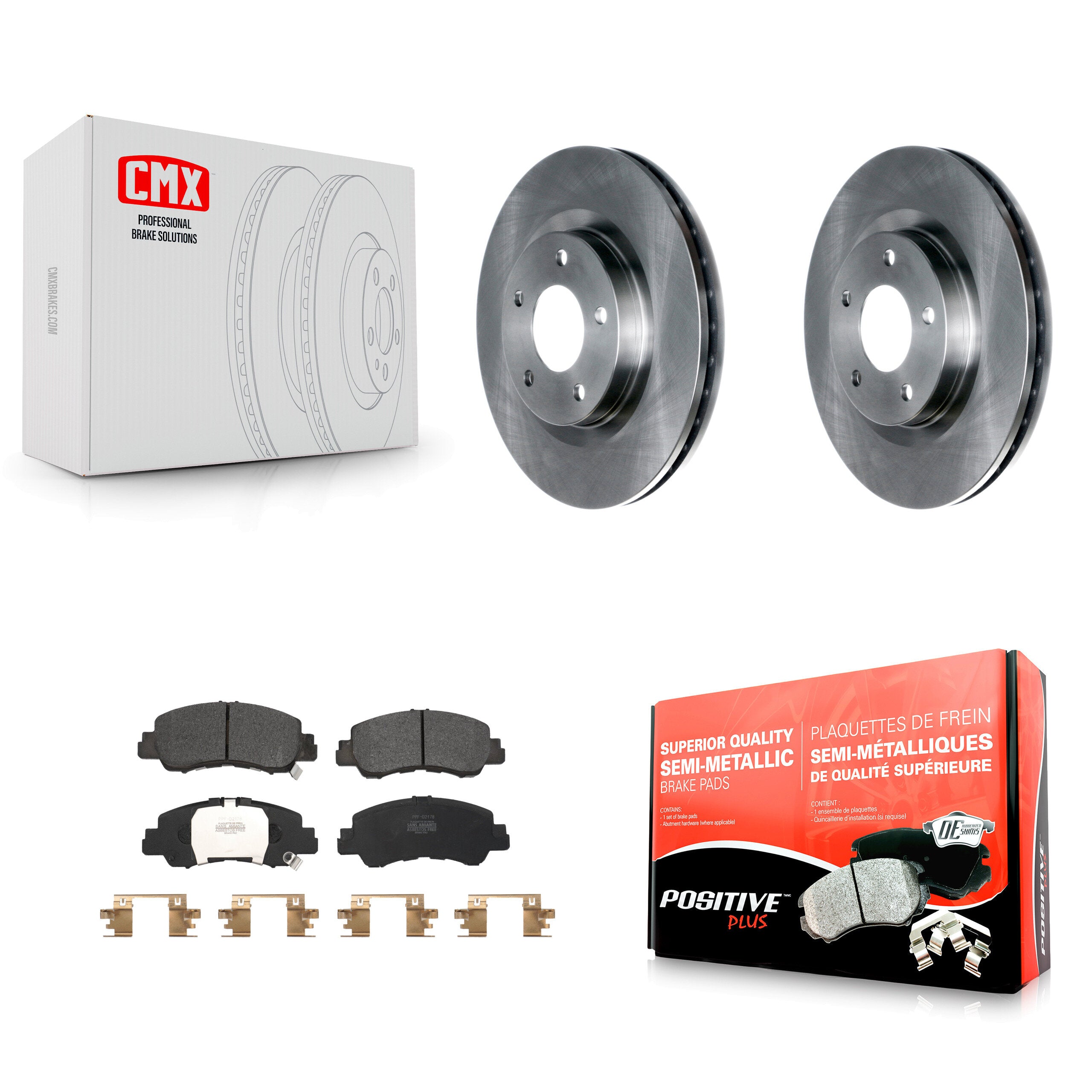 Front Disc Brake Rotors And Semi-Metallic Pads Kit For Mitsubishi Eclipse Cross K8F-103677