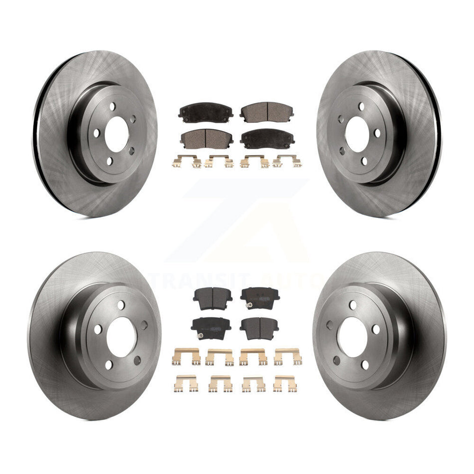 Front Rear Disc Brake Rotors And Semi-Metallic Pads Kit For 2015-2018 Dodge Charger RWD with 3.6L With 345mm Diameter Rotor K8F-103693
