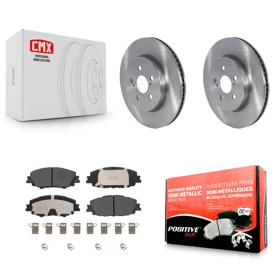 Front Disc Brake Rotors And Semi-Metallic Pads Kit For Toyota Corolla Prius Prime K8F-103704
