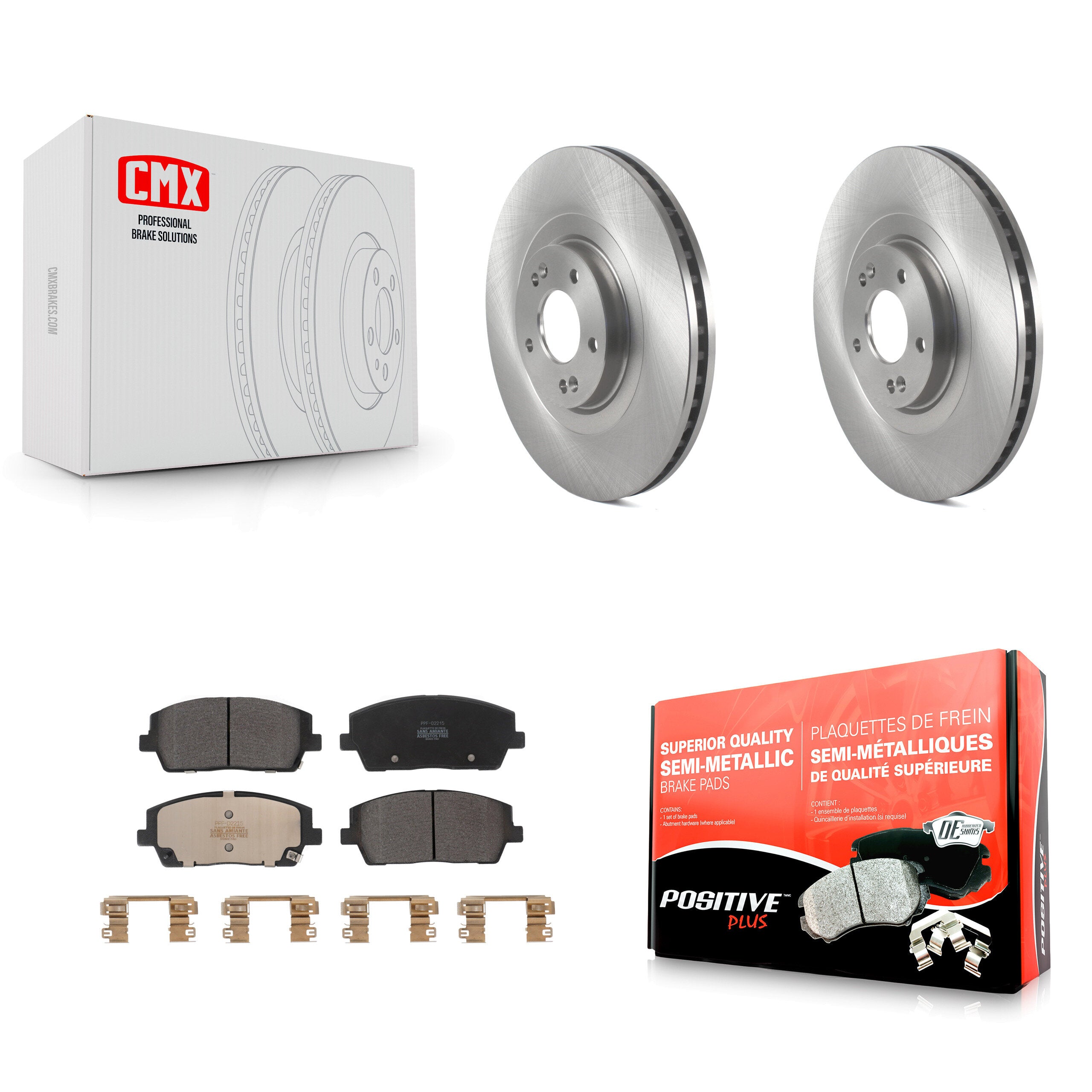 Front Disc Brake Rotor Semi-Metallic Pad Kit For 2020-2024 Hyundai Palisade Kia Telluride K8F-103708