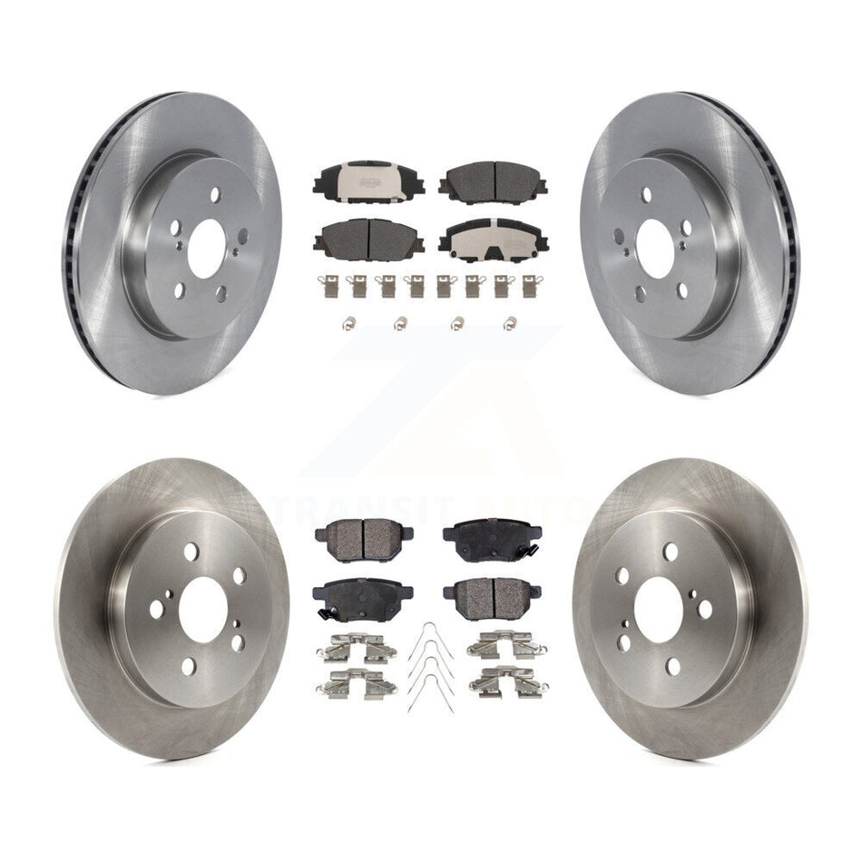 Front Rear Brake Rotor And Semi-Metallic Pad Kit For 2020-2022 Toyota Corolla Prius Prime K8F-103710