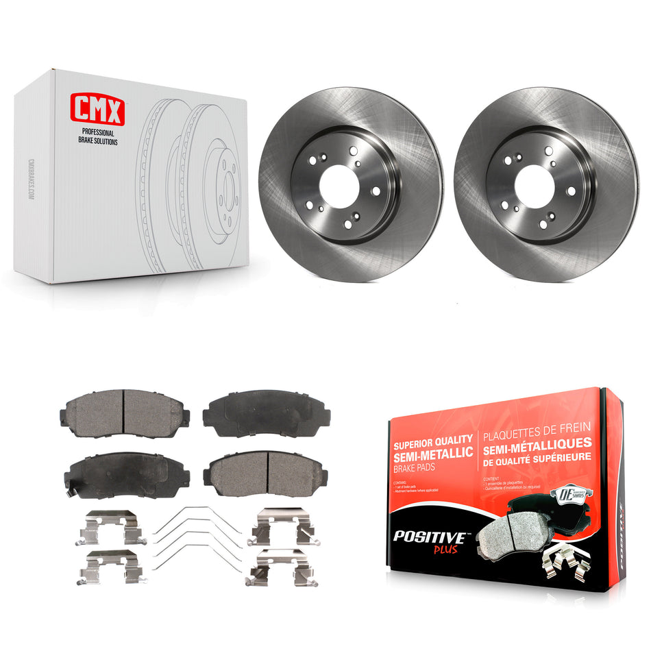 Front Disc Brake Rotors And Semi-Metallic Pads Kit For Honda CR-V K8F-103740