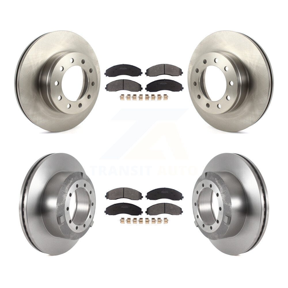 Front Rear Disc Brake Rotor & Semi-Metallic Pad Kit For Ford F-450 Super Duty F-550 F-600 K8F-103748