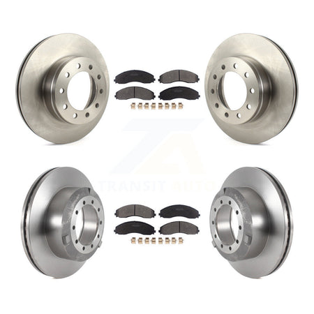 Front Rear Disc Brake Rotor & Semi-Metallic Pad Kit For Ford F-450 Super Duty F-550 F-600 K8F-103748