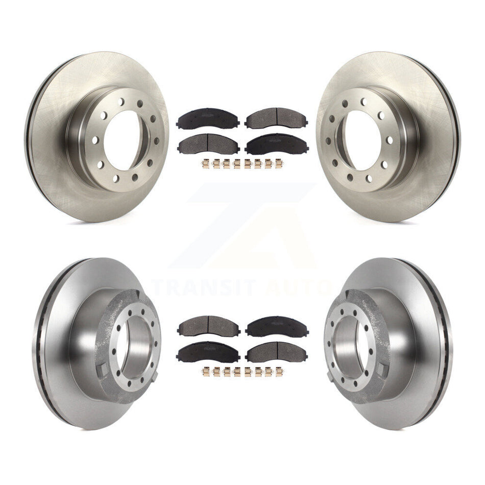 Front Rear Disc Brake Rotor & Semi-Metallic Pad Kit For Ford F-450 Super Duty F-550 F-600 K8F-103748