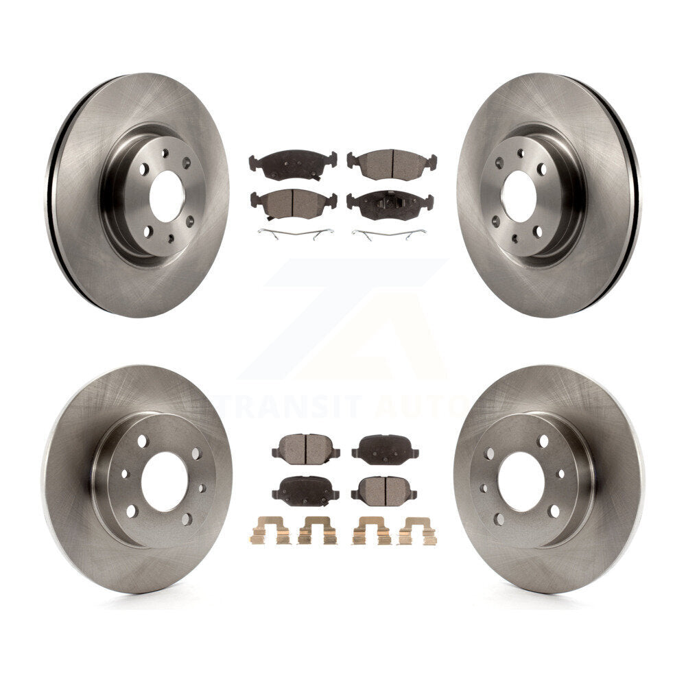 Front Rear Disc Brake Rotors And Semi-Metallic Pads Kit For Fiat 500 K8F-103760