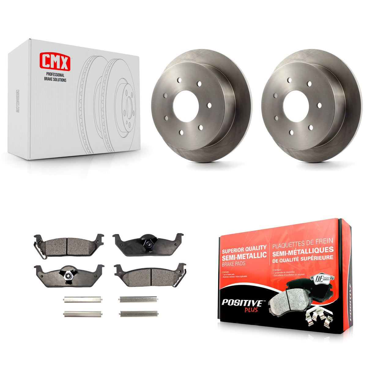 Rear Disc Brake Rotors And Semi-Metallic Pads Kit For Ford F-150 K8F-103775