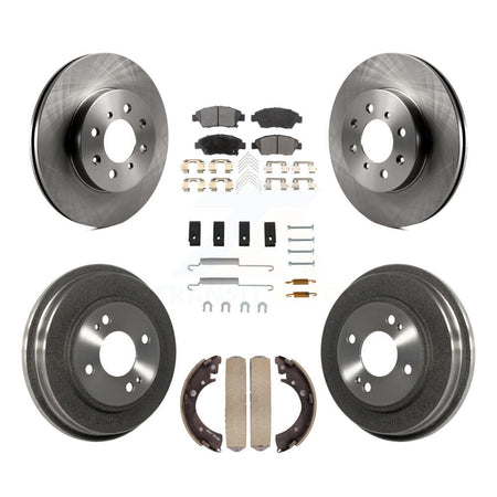 Front Rear Brake Rotor Semi-Metallic Pad Drum Kit (7Pc) For Honda Civic With 4 Lug Wheels K8F-103781