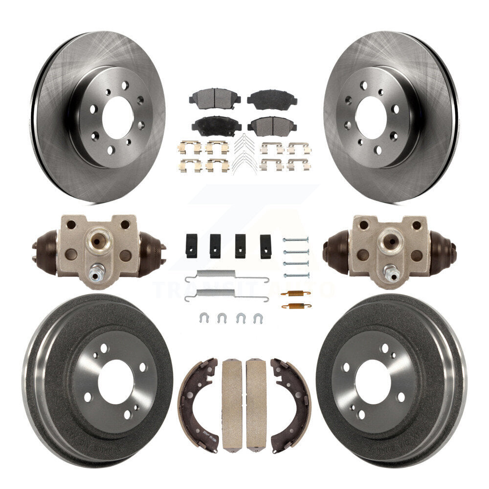 Front Rear Brake Rotor Semi-Metallic Pad Drum Kit (9Pc) For Honda Civic With 4 Lug Wheels K8F-103794