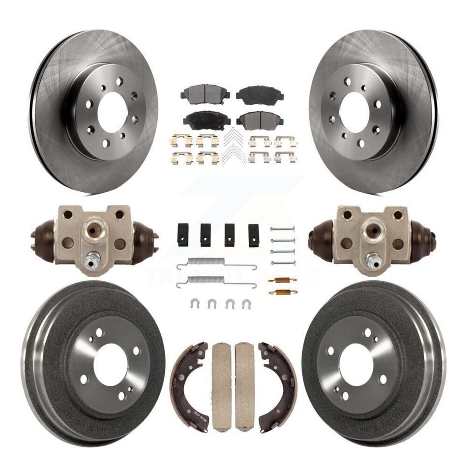 Front Rear Brake Rotor Semi-Metallic Pad Drum Kit (9Pc) For Honda Civic With 4 Lug Wheels K8F-103794