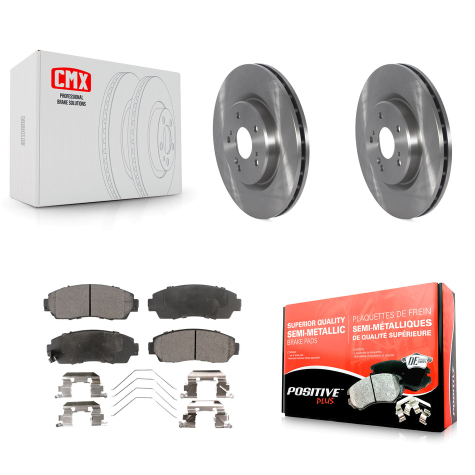 Front Disc Brake Rotors And Semi-Metallic Pads Kit For 2019-2024 Acura RDX K8F-103802