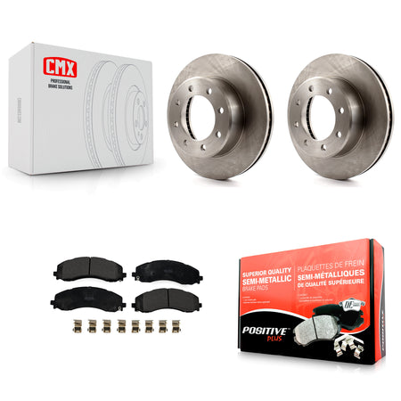 Front Disc Brake Rotors And Semi-Metallic Pads Kit For Ram 2500 3500 K8F-103803