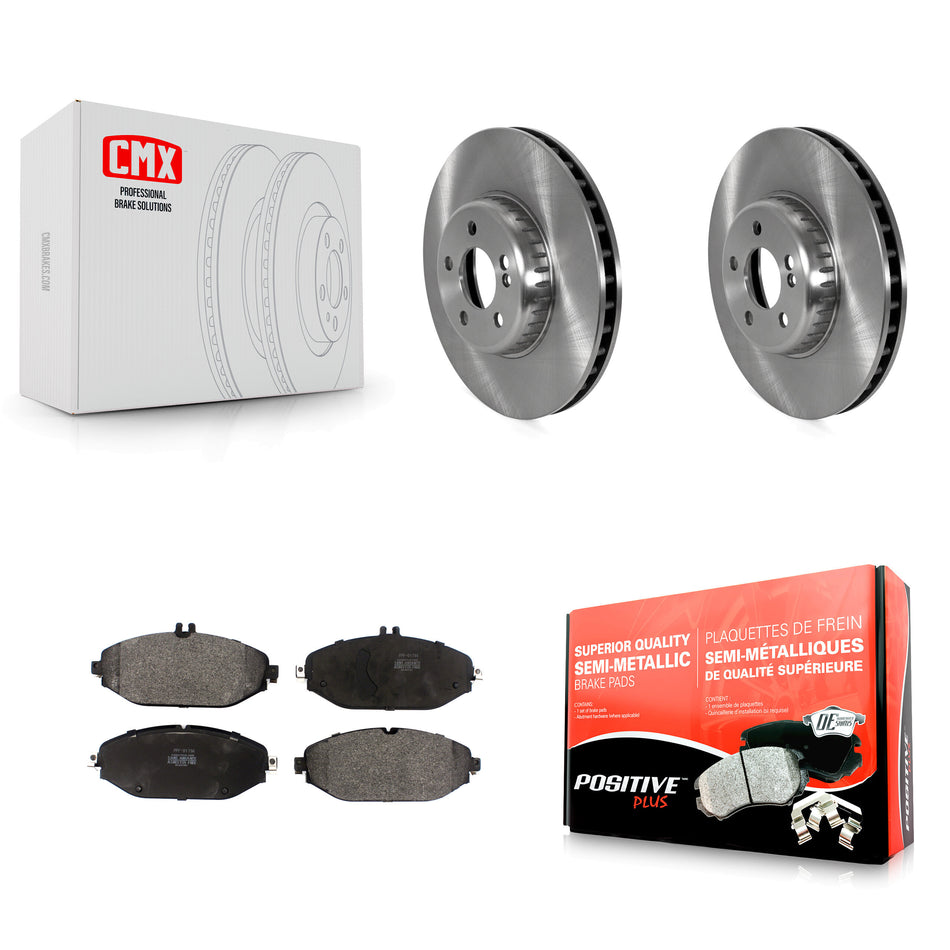 Front Disc Brake Rotor Semi-Metallic Pad Kit For Mercedes-Benz C300 Without Sport Package K8F-103807