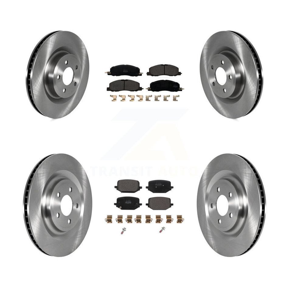 Front Rear Disc Brake Rotors And Semi-Metallic Pads Kit For Lincoln Aviator K8F-103814