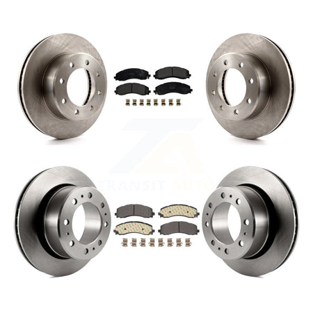 Front Rear Disc Brake Rotors And Semi-Metallic Pads Kit For Ram 2500 3500 K8F-103819