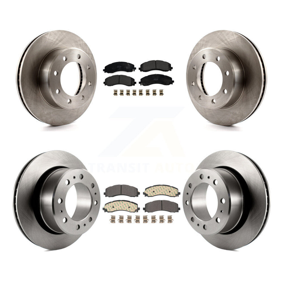 Front Rear Disc Brake Rotors And Semi-Metallic Pads Kit For Ram 2500 3500 K8F-103819