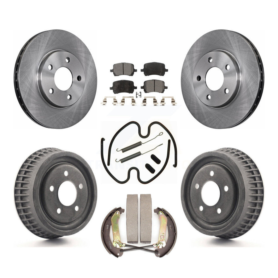 Front Rear Disc Brake Rotors Semi-Metallic Pads And Drum Kit (7Pc) For Chevrolet Malibu K8F-103845