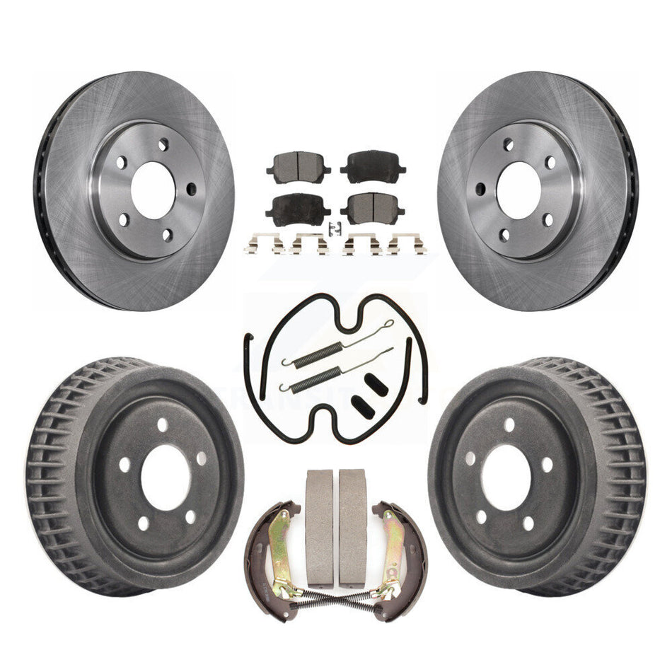 Front Rear Disc Brake Rotors Semi-Metallic Pads And Drum Kit (7Pc) For Chevrolet Malibu K8F-103845