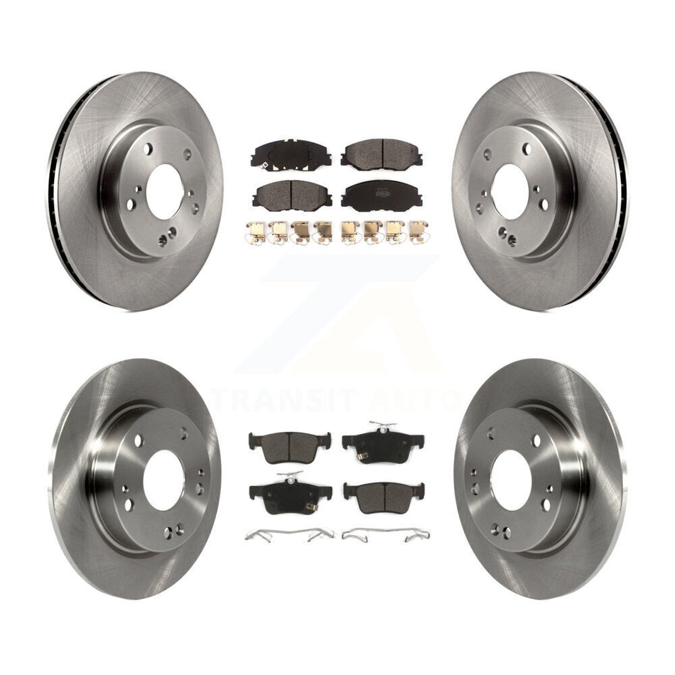 Front Rear Disc Brake Rotors And Semi-Metallic Pads Kit For Honda Civic K8F-103863