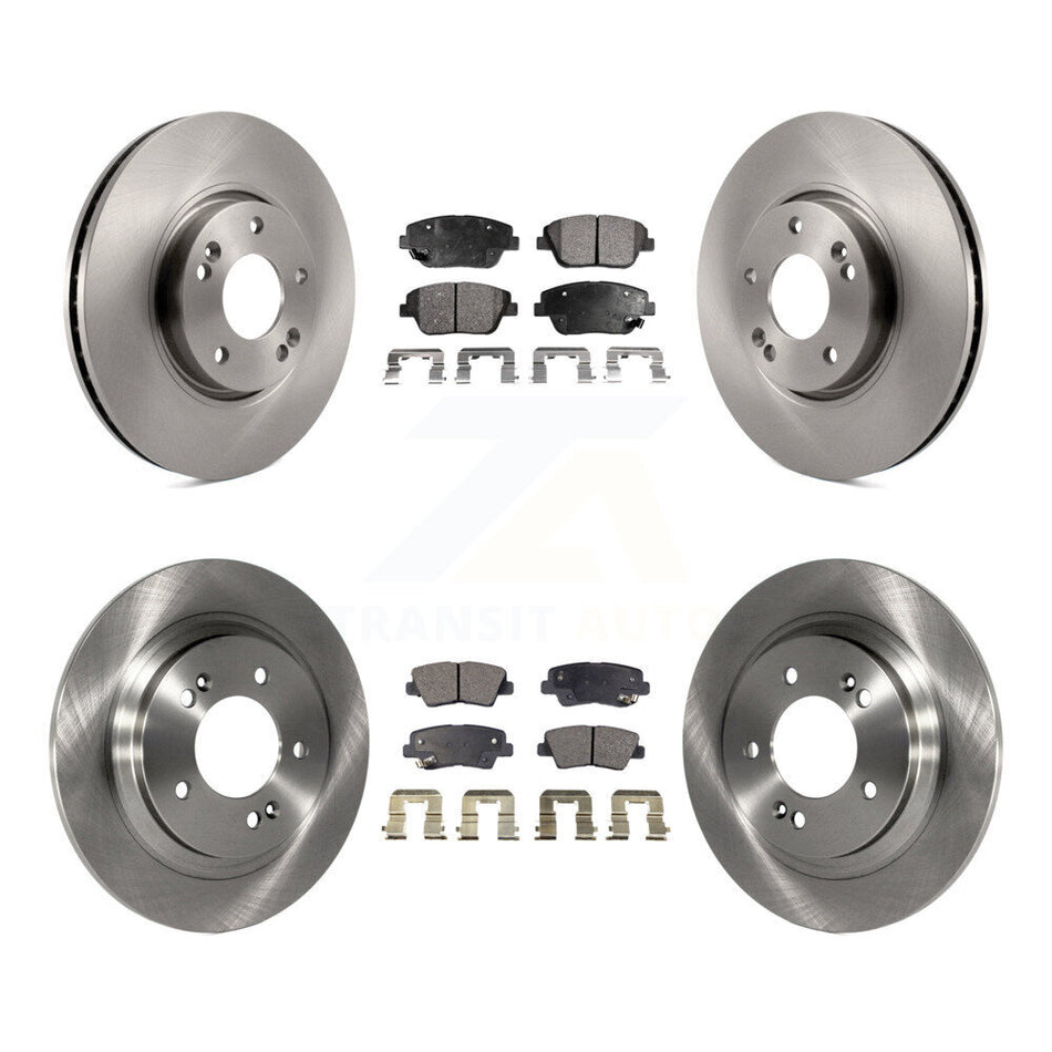 Front Rear Disc Brake Rotors And Semi-Metallic Pads Kit For Hyundai Sonata K8F-103864