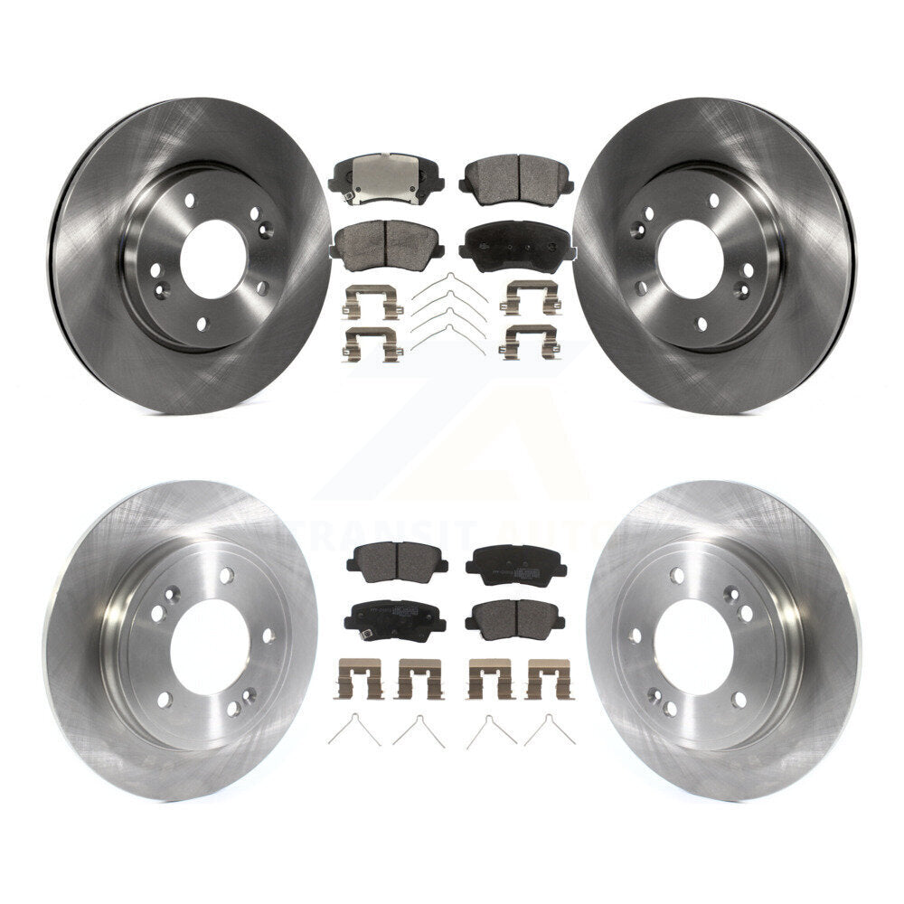 Front Rear Brake Rotor And Semi-Metallic Pad Kit For Hyundai Veloster Naturally Aspirated K8F-103870