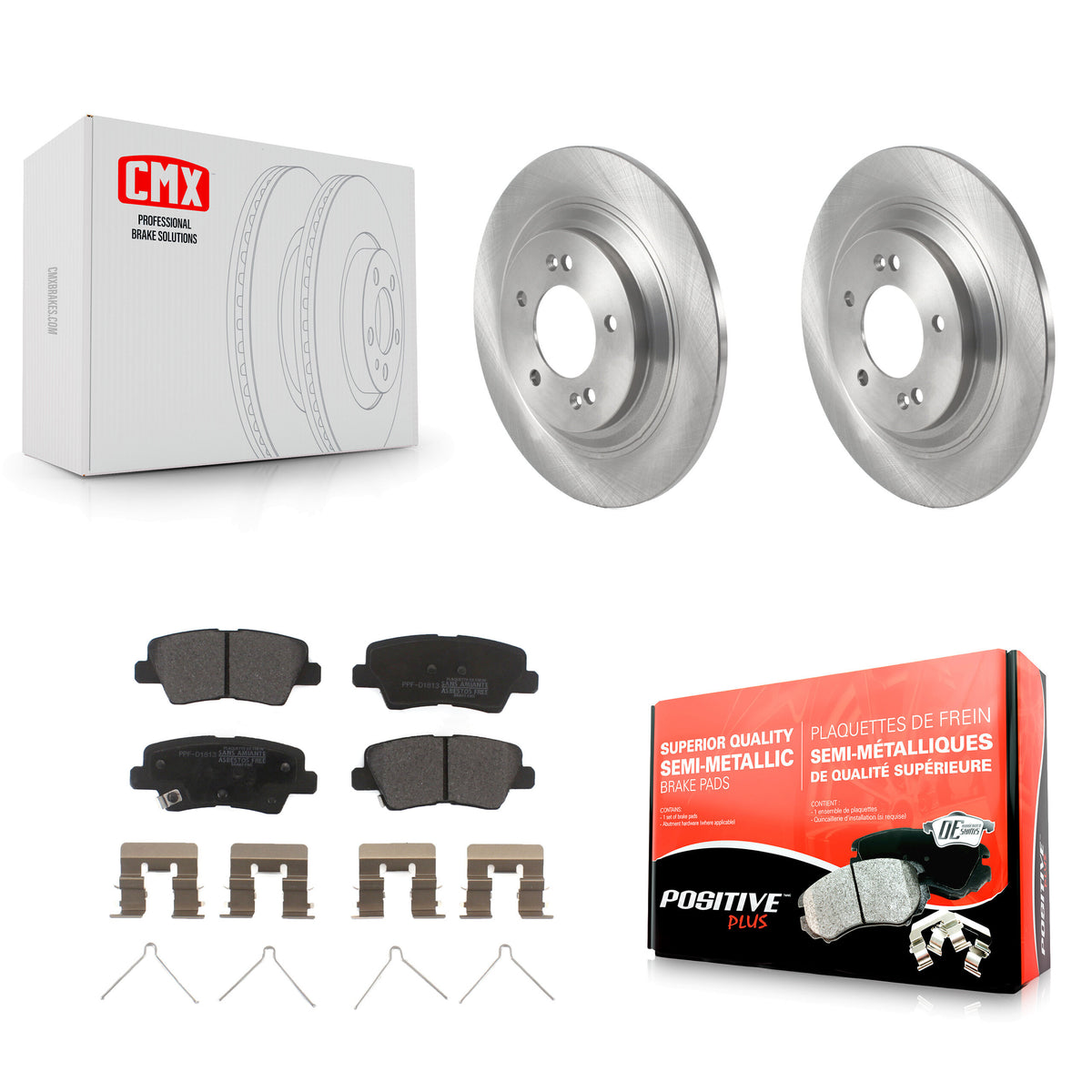 Rear Disc Brake Rotors & Semi-Metallic Pad Kit For Hyundai Kona Electric Kia Soul EV Niro K8F-103896