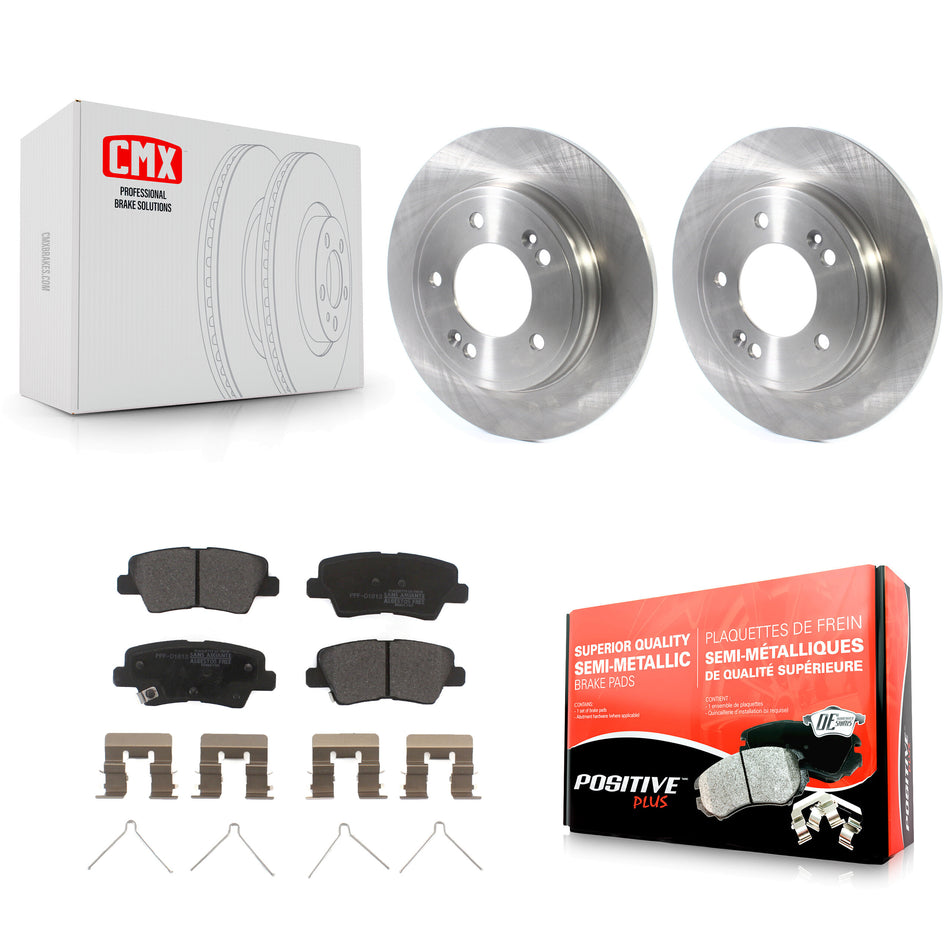 Rear Disc Brake Rotors And Semi-Metallic Pads Kit For Kia Forte Hyundai Veloster Forte5 K8F-103903