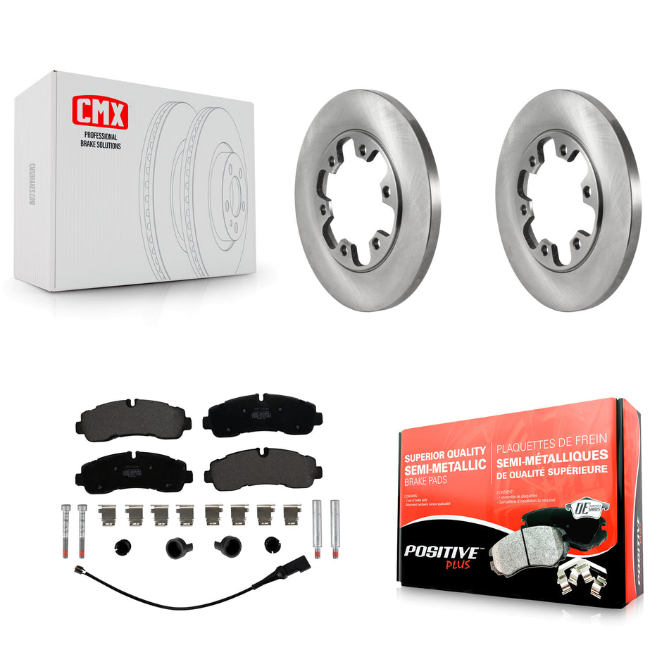 Rear Disc Brake Rotor Semi-Metallic Pad Kit For Ford Transit-350 HD With 6 Lug Wheels AWD K8F-103906