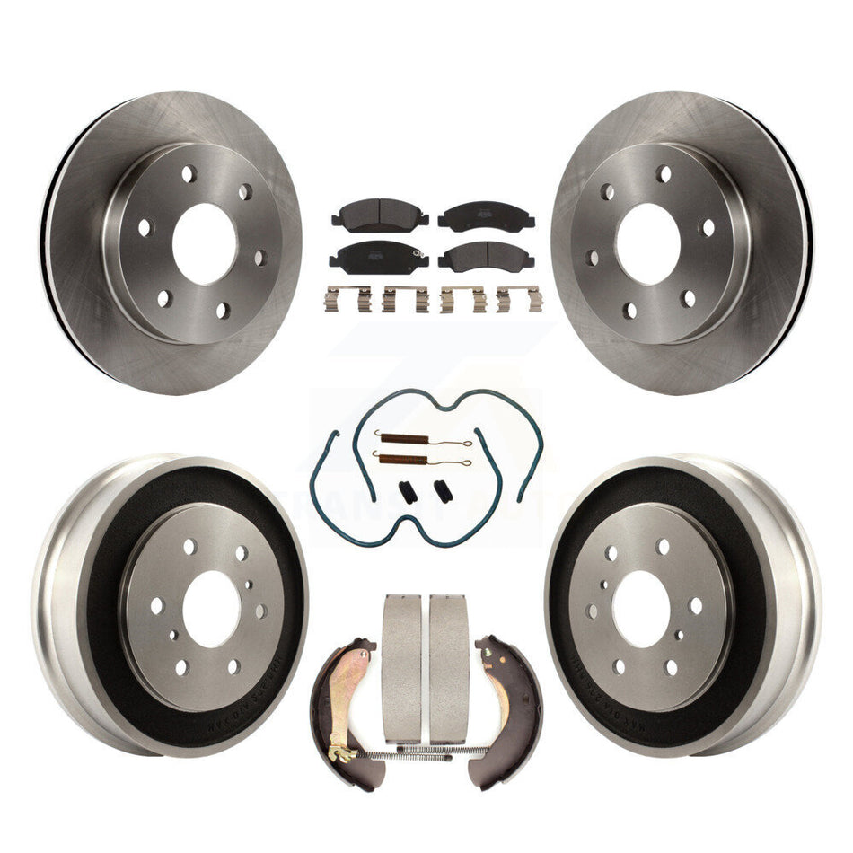 Front Rear Disc Brake Rotors Semi-Metallic Pads And Drum Kit (7Pc) For GMC Sierra 1500 K8F-103909