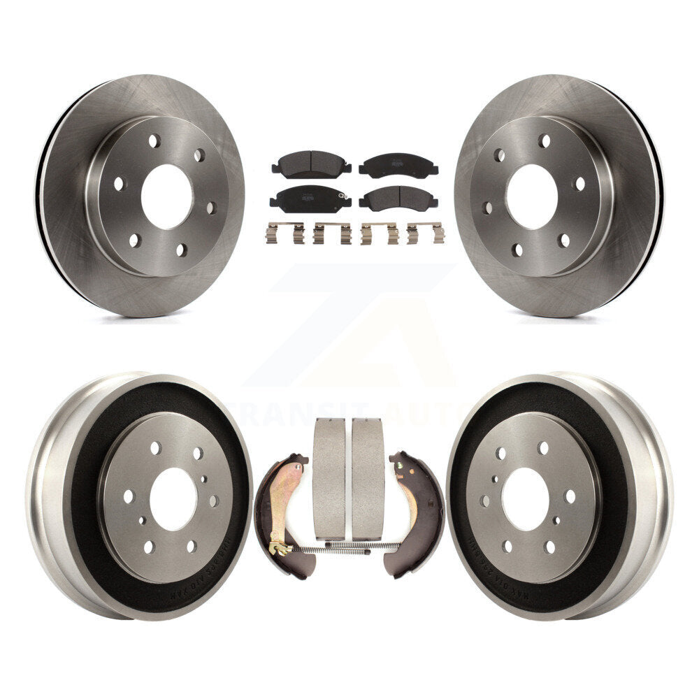 Front Rear Brake Rotor Semi-Metallic Pad Drum Kit For 07 GMC Sierra 1500 Disc rear brakes K8F-103911