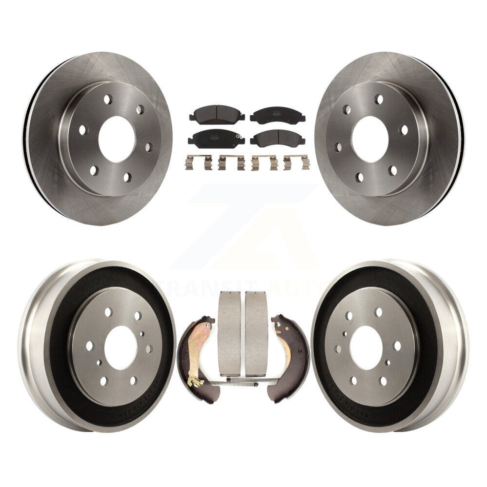 Front Rear Brake Rotor Semi-Metallic Pad Drum Kit For 07 GMC Sierra 1500 Disc rear brakes K8F-103911