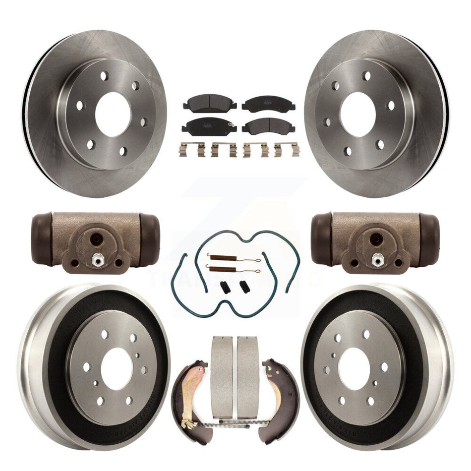 Front Rear Disc Brake Rotors Semi-Metallic Pads And Drum Kit (9Pc) For GMC Sierra 1500 K8F-103914