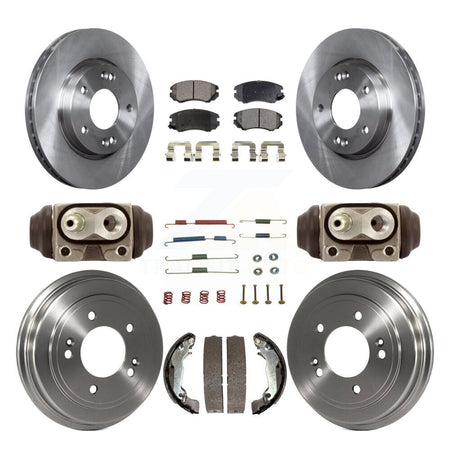 Front Rear Disc Brake Rotors Semi-Metallic Pads And Drum Kit (9Pc) For Hyundai Elantra K8F-103917