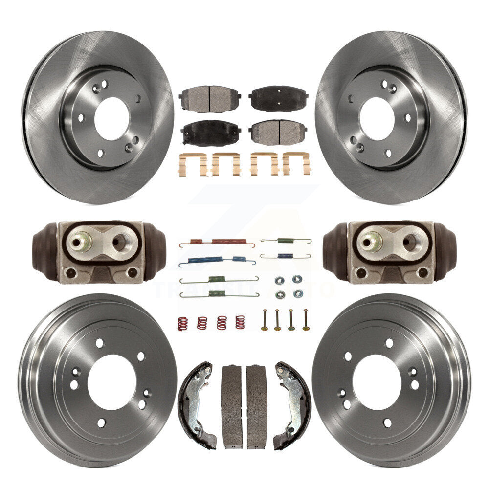 Front Rear Disc Brake Rotors Semi-Metallic Pads And Drum Kit (9Pc) For Hyundai Elantra K8F-103918