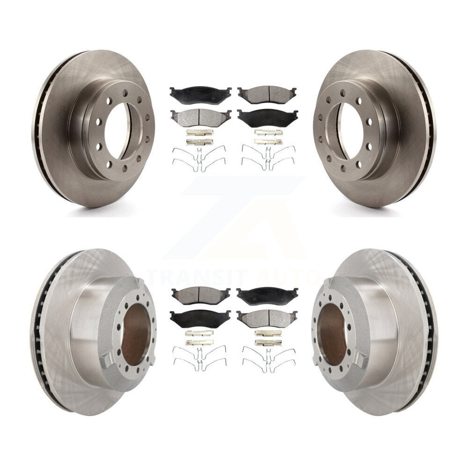 Front Rear Brake Rotors Semi-Metallic Pad Kit For Ford F-450 Super Duty F-550 CF500 CF600 K8F-103925
