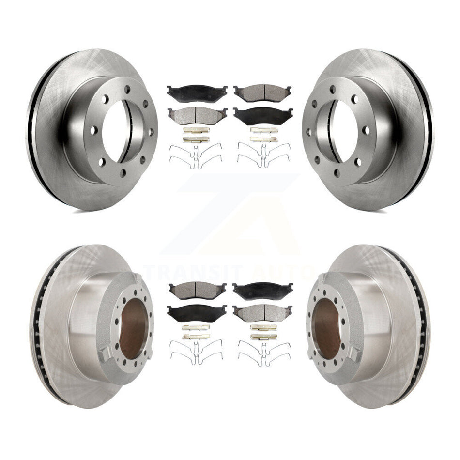 Front Rear Brake Rotors Semi-Metallic Pad Kit For Ford F-450 Super Duty With 8 Lug Wheels K8F-103933